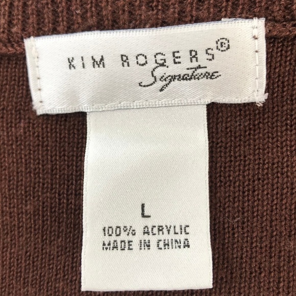 *4/$20* Kim Rogers Brown Knit Cardigan - Picture 7 of 8